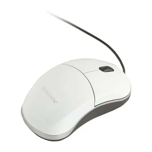 Мышь проводная SONNEN М-2241W, USB, 1000 dpi, 2 кнопки + 1 колесо-кнопка, оптическая, белая, 512634, фото 4