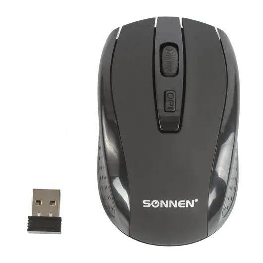 Набор беспроводной SONNEN WKM-1811, клавиатура 112 клавиш мультимедиа, мышь 4 кнопки, черный, 512655, фото 3