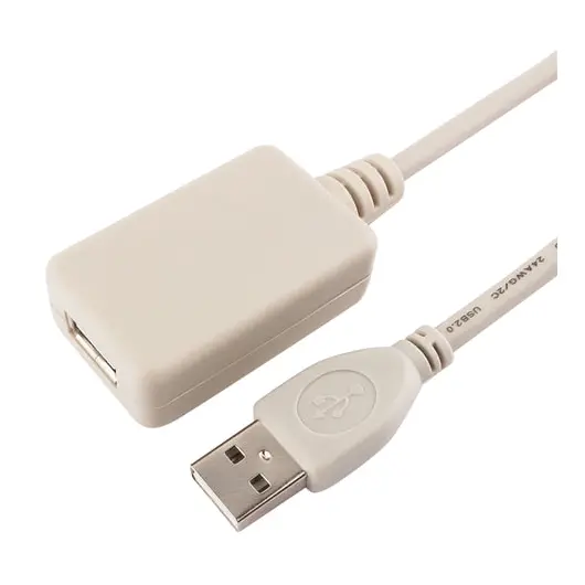 Кабель-удлинитель USB 2.0, 4,8 м, CABLEXPERT, AM-AF, для подключения периферии, активный, UAE016, фото 1