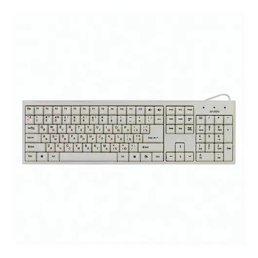 Клавиатура проводная SVEN Standard 303, USB, 104 клавиши, белая, SV-03100303UW, фото 2