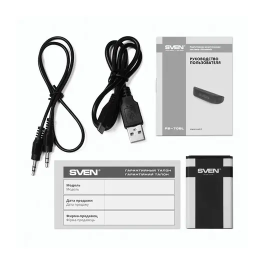 Колонка портативная SVEN PS-70BL, 1.0, 6 Вт, Bluetooth, черная, SV-014629, фото 6