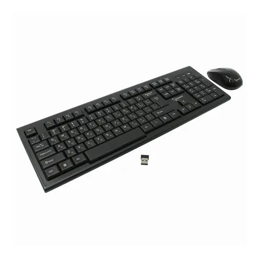 Набор беспроводной GEMBIRD KBS-8002, клавиатура, мышь 2 кнопки + 1 колесо-кнопка, черный, фото 2