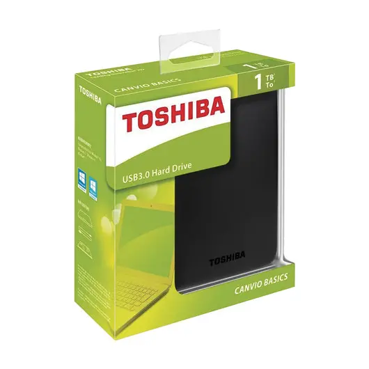 Диск жесткий внешний HDD TOSHIBA Canvio Basics 1TB, 2.5&quot;, USB 3.0, черный, HDTB410EK3AA, фото 3