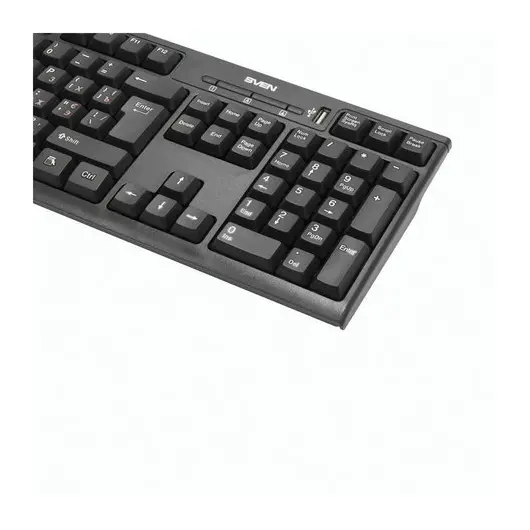 Клавиатура проводная с хабом USB, SVEN Standard 304, USB, 104 клавиши, черная, SV-03100304UB, фото 3
