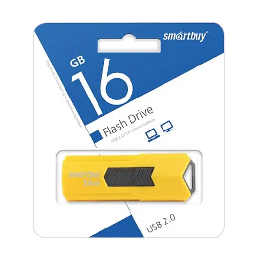 Флэш-диск 16 GB SMARTBUY Stream USB 2.0, желтый, SB16GBST-Y, фото 3
