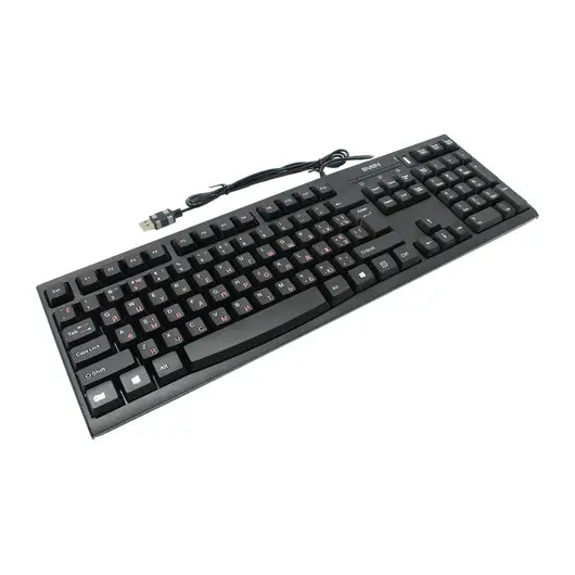 Клавиатура проводная с хабом USB, SVEN Standard 304, USB, 104 клавиши, черная, SV-03100304UB, фото 1