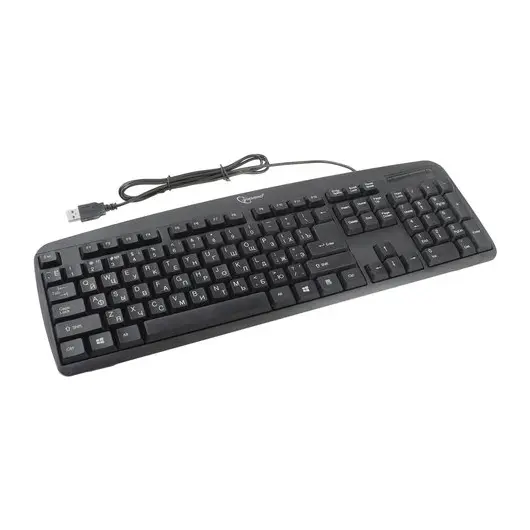 Клавиатура проводная GEMBIRD KB-8350U-BL, USB, 104 клавиши, черная, фото 1