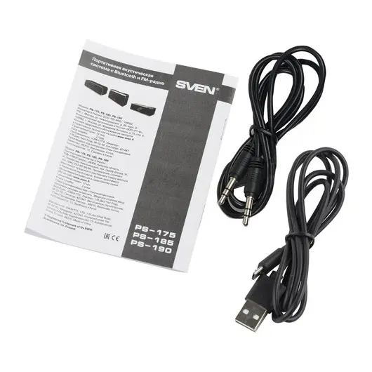 Колонка портативная SVEN PS-190, 1.0, 10 Вт, Bluetooth, FM-тюнер, USB, microUSB, черный, SV-015909, фото 8