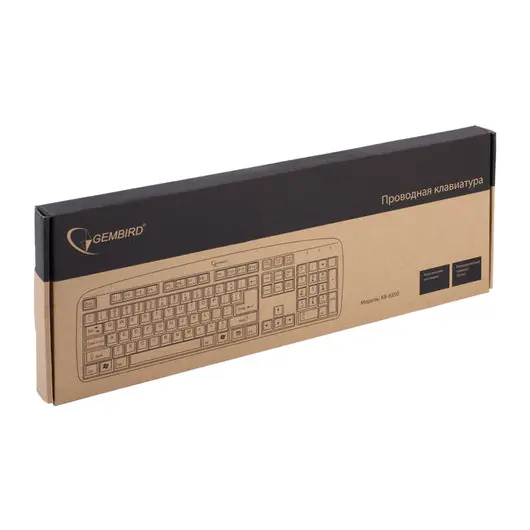 Клавиатура проводная GEMBIRD KB-8350U-BL, USB, 104 клавиши, черная, фото 5