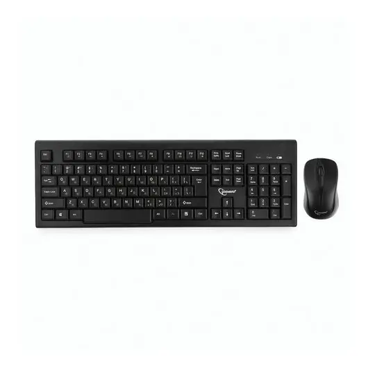 Набор беспроводной GEMBIRD KBS-8002, клавиатура, мышь 2 кнопки + 1 колесо-кнопка, черный, фото 1