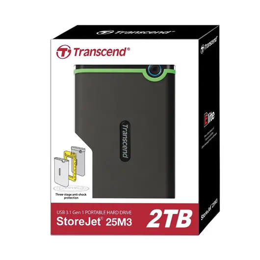 Диск жесткий внешний HDD TRANSCEND StoreJet 25M3S 2TB 2.5&quot;, USB 3.1, серый, TS2TSJ25M3S, фото 7
