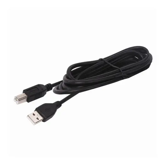 Кабель USB 3.0 AM-BM, 1,5м, SONNEN Premium, медь, для периферии, экранирующая фольга, черный, 513128, фото 1