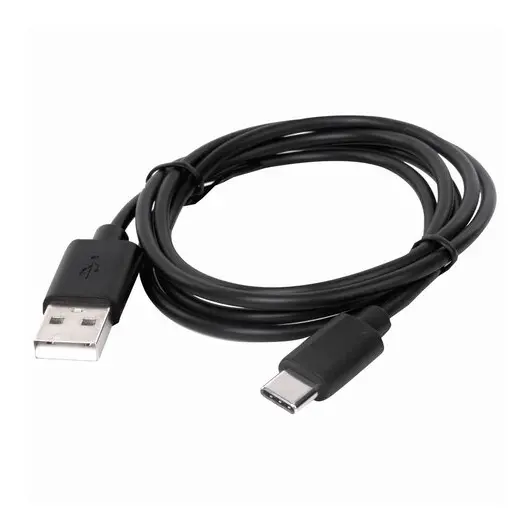Кабель USB2.0-Type-C, 1м, SONNEN Economy, медь, для передачи данных и зарядки, черный, 513117, фото 1