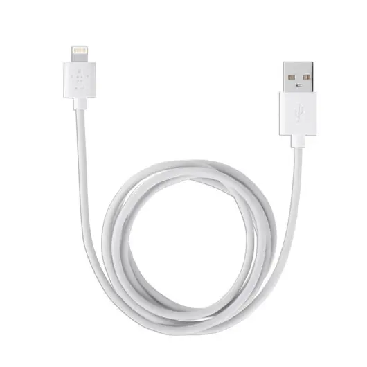 Кабель USB 2.0-Apple Lightning 3 м BELKIN, для подключения IPhone(iPad), черный, F8J023bt3M-WHT, фото 1