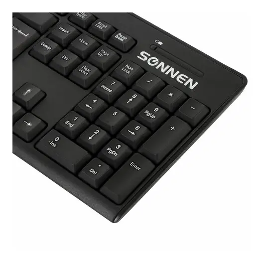 Набор беспроводной SONNEN K-648,клавиатура 117 клавиш, мышь 4 кнопки 1600 dpi, черный, 513208, фото 16