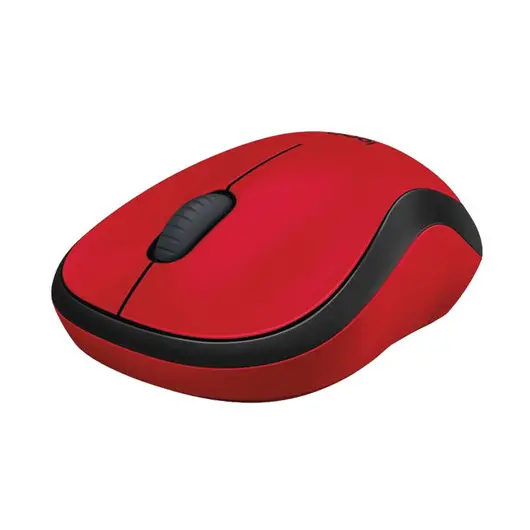 Мышь беспроводная LOGITECH M220, 2 кнопки+1 колесо-кнопка, оптическая, красно-чёрная, 910-004880, фото 3
