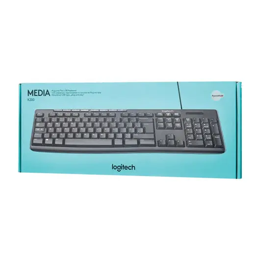 Клавиатура проводная LOGITECH K200, 112 клавиш + 8 дополнительных клавиш, USB, чёрная, 920-008814, фото 9