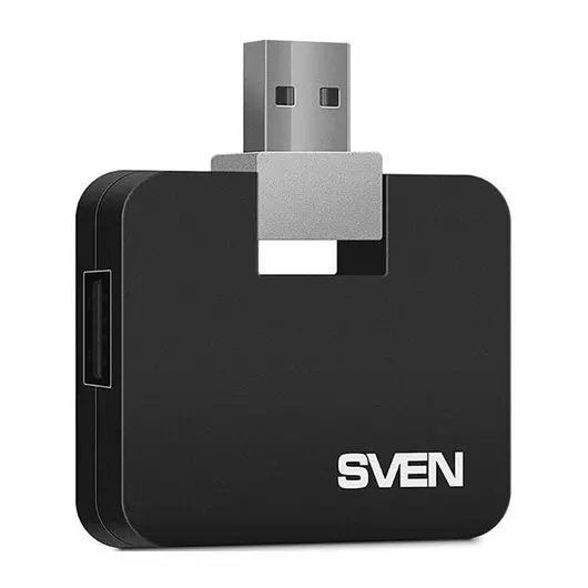 Хаб SVEN HB-677, USB 2.0, 4 порта, порт для питания, черный, SV-017347, фото 3
