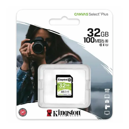Карта памяти SDHC 32GB KINGSTON Canvas Select Plus UHS-I U1, 100 Мб/сек (class 10), SDS2/32GB, фото 3