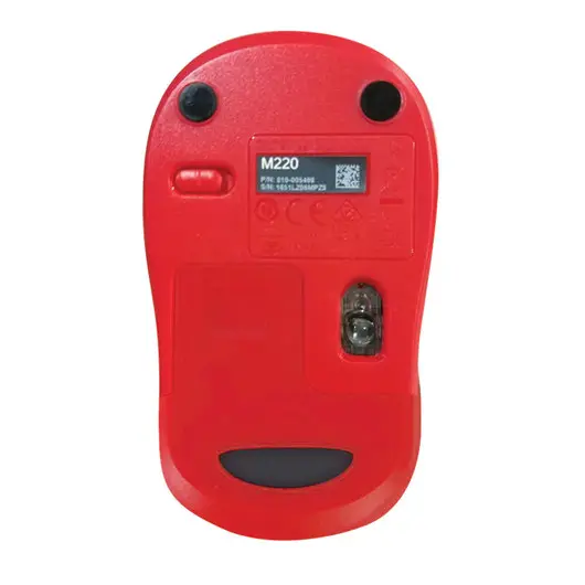 Мышь беспроводная LOGITECH M220, 2 кнопки+1 колесо-кнопка, оптическая, красно-чёрная, 910-004880, фото 8