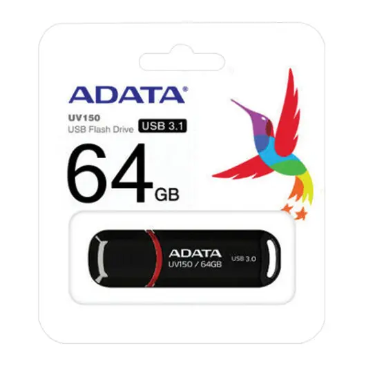 Флэш-диск 64 GB A-DATA UV150 USB 3.0, черный, AUV150-64G-RBK, фото 3
