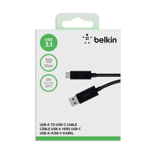 Кабель Type-C-USB 3.1 1 м BELKIN, для подключения портативных устройств и перифирии, F2CU029bt1M-BLK, фото 4
