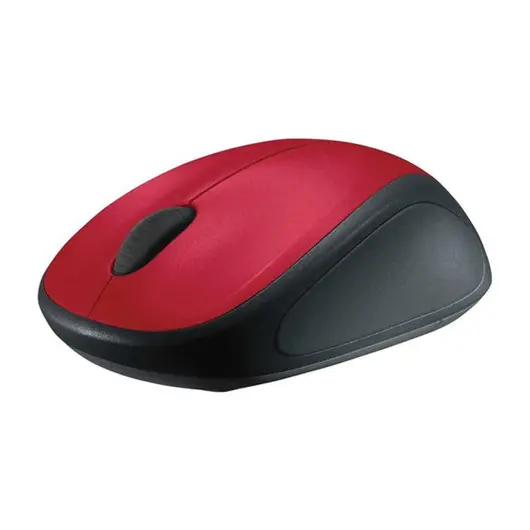 Мышь беспроводная LOGITECH M235, 2 кнопки+1 колесо-кнопка, оптическая, красно-чёрная, 910-002496, фото 3