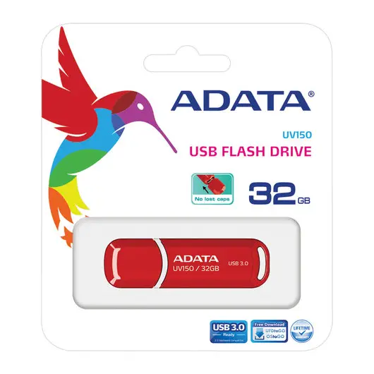 Флэш-диск 32 GB A-DATA UV150 USB 3.0, красный, AUV150-32G-RRD, фото 2