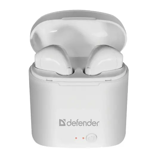 Наушники с микрофоном (гарнитура) DEFENDER TWINS 630, Bluetooth, беспроводные, белые, 63630, фото 3
