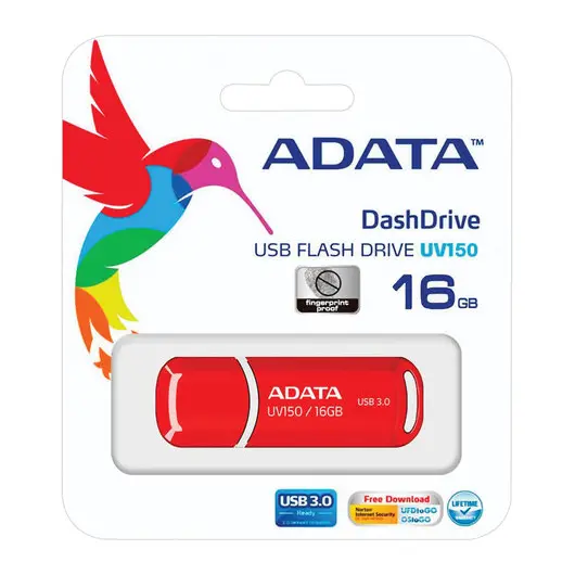 Флэш-диск 16 GB A-DATA UV150 USB 3.0, красный, AUV150-16G-RRD, фото 3