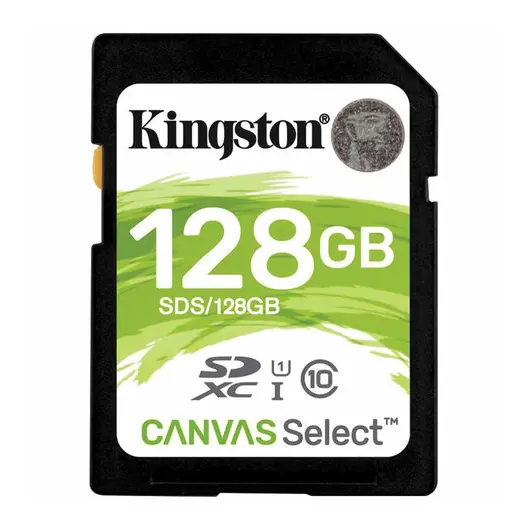 Карта памяти SDXC 128 GB KINGSTON Canvas Select Plus UHS-I U1, 100 Мб/сек (class 10), SDS2/128GB, фото 1