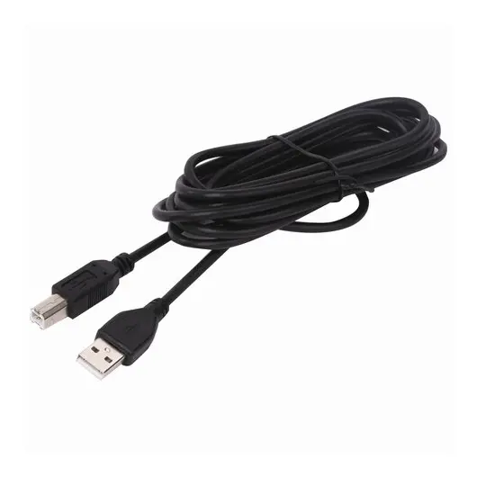 Кабель USB 3.0 AM-BM, 3м, SONNEN Premium, медь, для периферии, экранируемый, черный, 513129, фото 1
