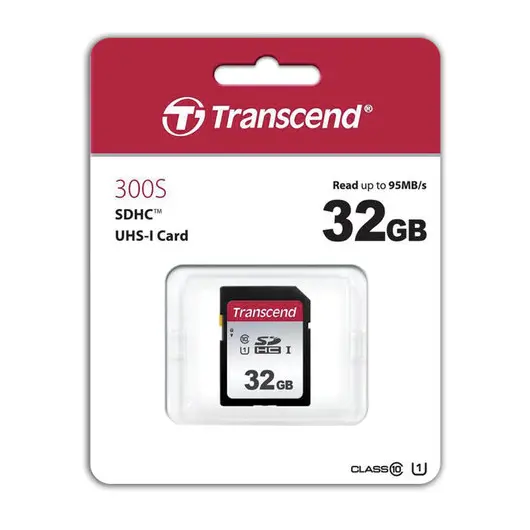 Карта памяти SDHC 32 GB TRANSCEND UHS-I U3, V30, 95 Мб/сек (class 10), TS32GSDC300S, фото 2