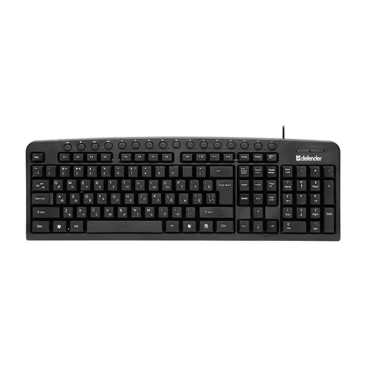 Клавиатура проводная DEFENDER Focus HB-470, USB, 104 клавиши+19 доп. клавиш, черная, 45470, фото 2