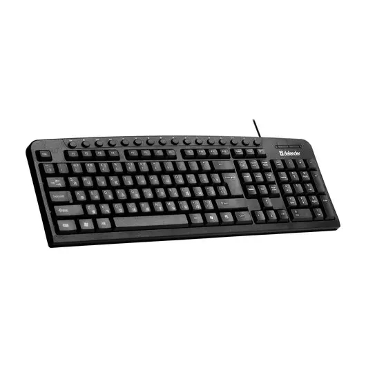 Клавиатура проводная DEFENDER Focus HB-470, USB, 104 клавиши+19 доп. клавиш, черная, 45470, фото 1