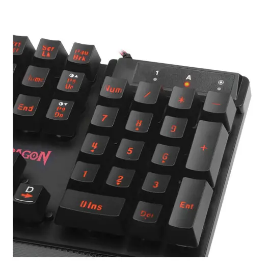 Клавиатура проводная игровая REDRAGON Yaksa, USB, 104 клавиши, с подсветкой, черная, 70391, фото 4