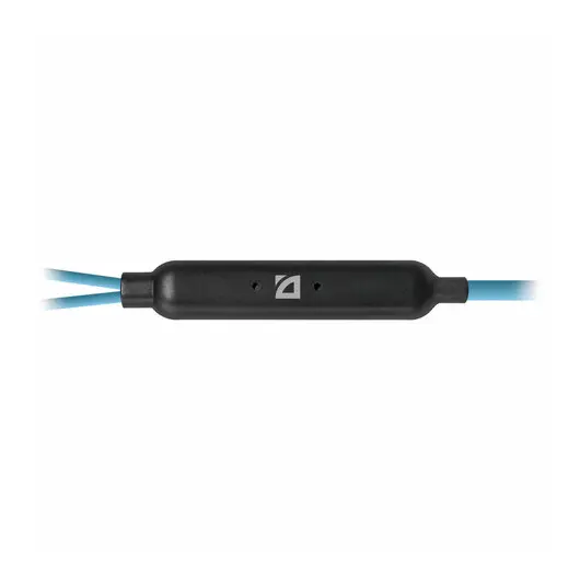 Наушники с микрофоном (гарнитура) вкладыши DEFENDER OutFit W770, проводные,1,5 м, черныйе с голубым, 63771, фото 4