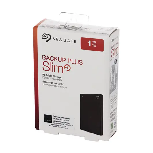 Внешний жесткий диск SEAGATE Backup Plus Slim 1TB, 2.5&quot;, USB 3.0, черный, STHN1000400, фото 5