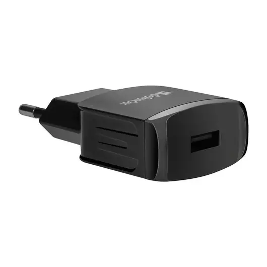 Зарядное устройство сетевое (220 В) DEFENDER EPA-02, 1 порт USB, выходной ток 1 А, черное, 83838, фото 2