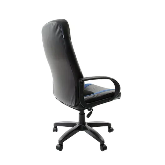 Кресло офисное BRABIX &quot;Strike EX-525&quot;, экокожа черная, ткань черная/синяя, TW, 531380, фото 3
