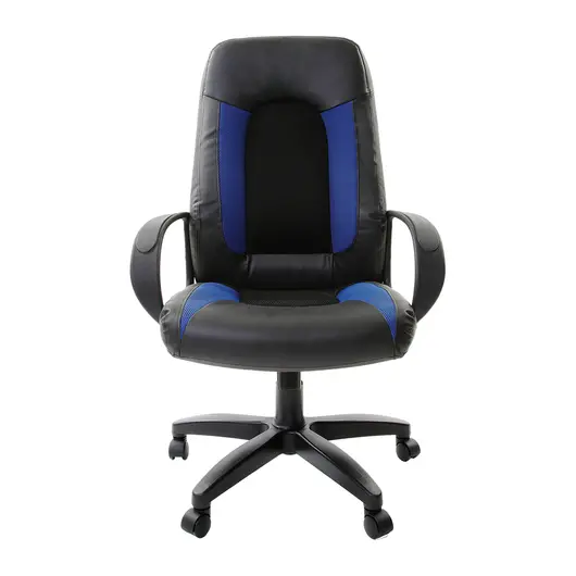 Кресло офисное BRABIX &quot;Strike EX-525&quot;, экокожа черная, ткань черная/синяя, TW, 531380, фото 4