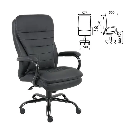 Кресло офисное BRABIX PREMIUM &quot;Heavy Duty HD-001&quot;, усиленное, НАГРУЗКА до 200 кг, экокожа, 531015, фото 1