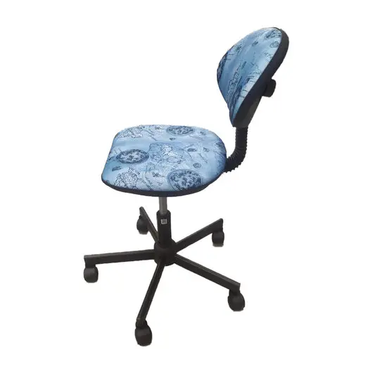Кресло детское КР09Л, без подлокотников, голубое с рисунком, КР01.00.09Л-110, фото 2