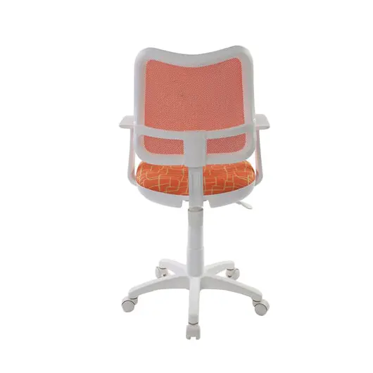 Кресло CH-W797/OR/GIRAFFE с подлокотниками, оранжевое с рисунком, пластик белый, фото 4
