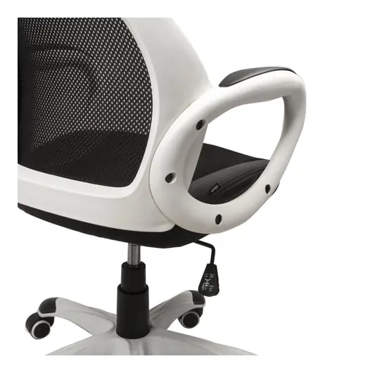 Кресло офисное BRABIX PREMIUM &quot;Genesis EX-517&quot;, пластик белый, ткань/экокожа/сетка черная, 531573, фото 5
