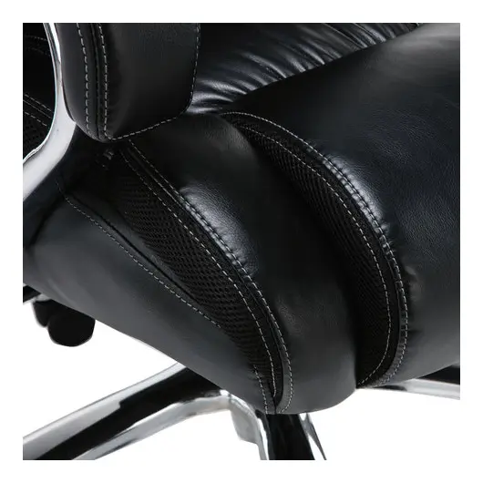 Кресло офисное BRABIX PREMIUM &quot;Status HD-003&quot;, нагрузка до 250 кг, рециклированная кожа, хром, черное, 531821, фото 11