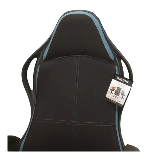 Кресло офисное BRABIX PREMIUM &quot;Force EX-516&quot;, ткань, черное/вставки синие, 531572, фото 8