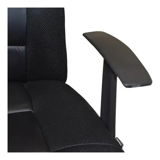 Кресло офисное BRABIX &quot;Fusion EX-560&quot;, экокожа/ткань, хром, черное, 531581, фото 5