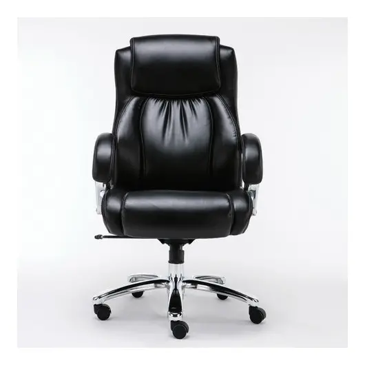 Кресло офисное BRABIX PREMIUM &quot;Status HD-003&quot;, нагрузка до 250 кг, рециклированная кожа, хром, черное, 531821, фото 3
