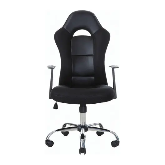 Кресло офисное BRABIX &quot;Fusion EX-560&quot;, экокожа/ткань, хром, черное, 531581, фото 3